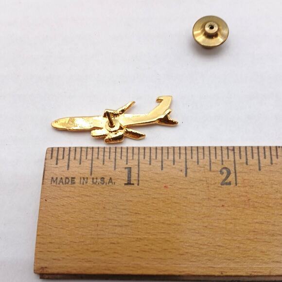 U.S. Air Force Jet Lapel Pin Gold Tone Military Bomber Tie Tack Aviation Gift - Picture 10 of 11